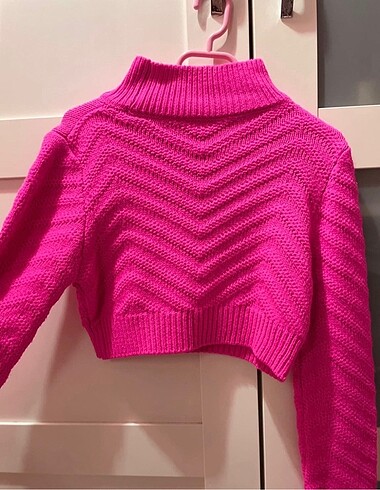 m Beden pembe Renk Pembe crop kazak