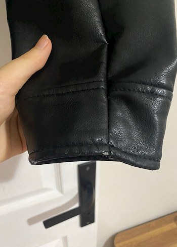 xs Beden siyah Renk Crop biker deri ceket