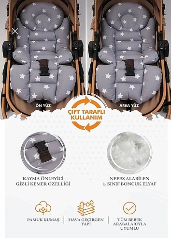 Diğer Beden gri Renk UMAYBEBEK BEBEK ARABASI MİNDERİ