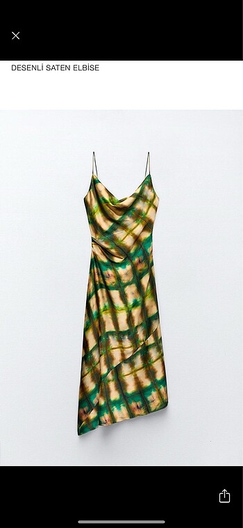 Zara saten elbise