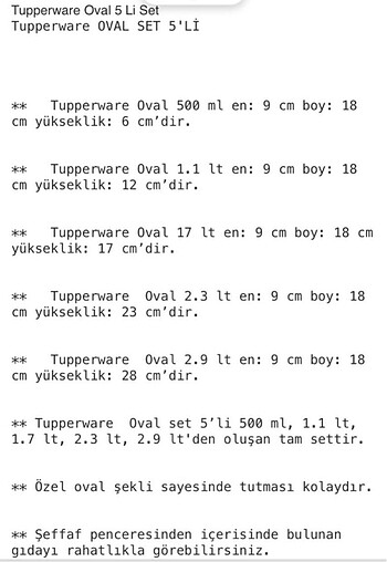 Beden Tupperware oval set