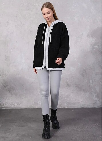 l Beden siyah Renk Oversize Peluş Kaban S M L bedenler