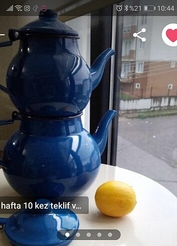Emaye demlik üst 100tl alt 150