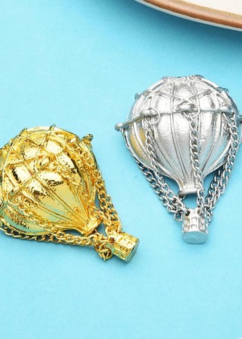 Zincir Detaylı Vintage Bohem Balon Broş