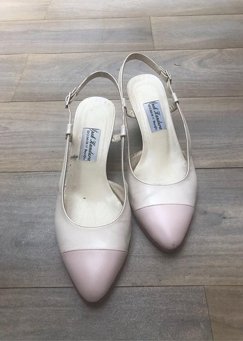 Bej Pastel Stiletto Topuklu Kadın Akşam Ayakkabısı
