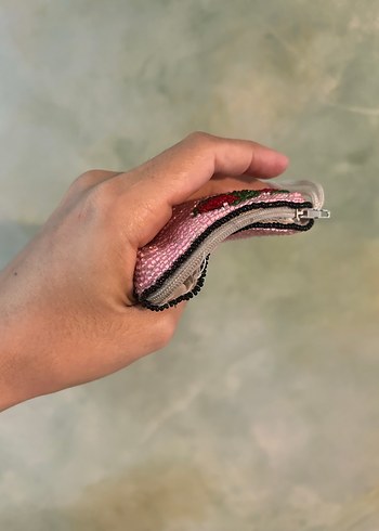 Beden pembe Renk Pembe Boncuklu Nakışlı Çocuk Cüzdanı