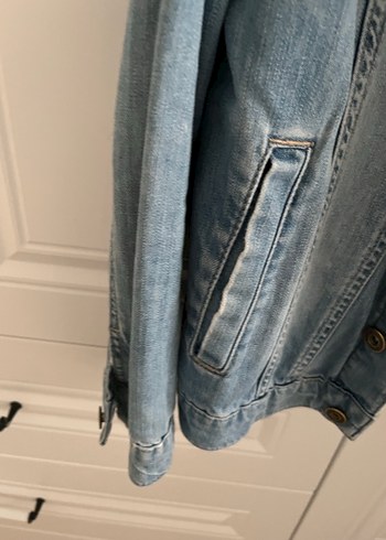 Düğmeli Mavi erkek çoçuk Denim Ceket - Görsel 6