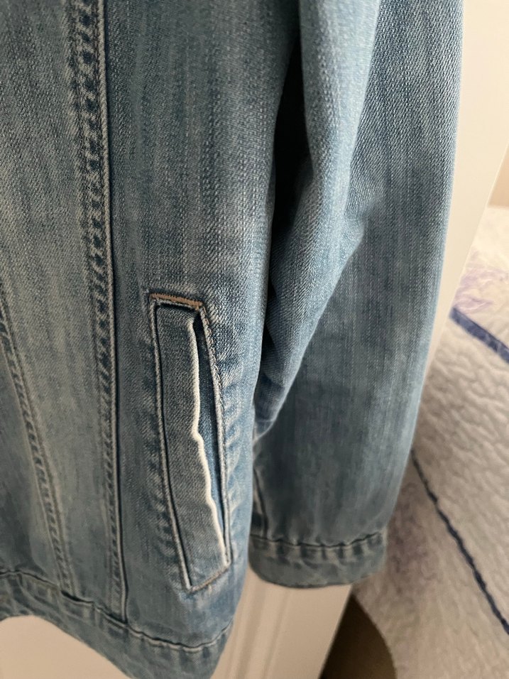 Düğmeli Mavi erkek çoçuk Denim Ceket - Görsel 3