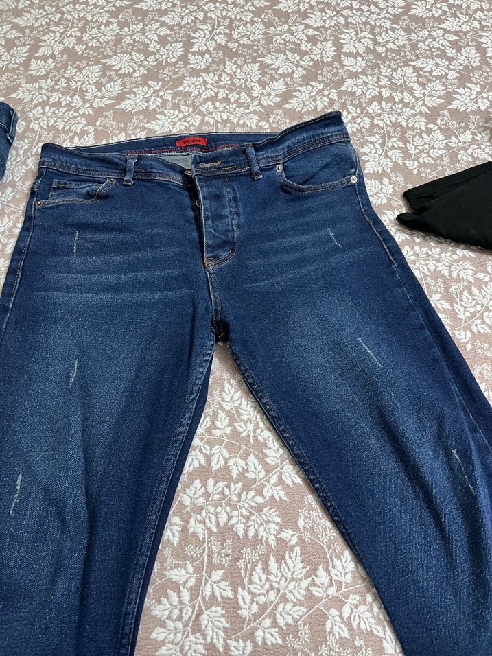 Mavi erkek Denim Slim Fit Günlük Kot Pantolon - Görsel 2
