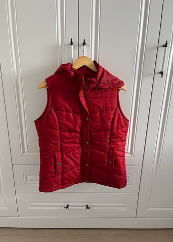 Düğmeli Kırmızı Midi unisexs  Yelek - Görsel 2