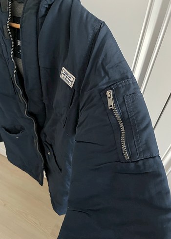 Erkek Çocuk Düğmeli Mavi Kışlık Mont - Görsel 5