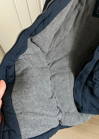 Erkek Çocuk Düğmeli Mavi Kışlık Mont - Görsel 6