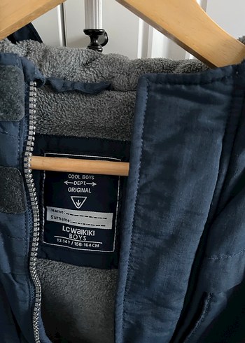 Erkek Çocuk Düğmeli Mavi Kışlık Mont - Görsel 4