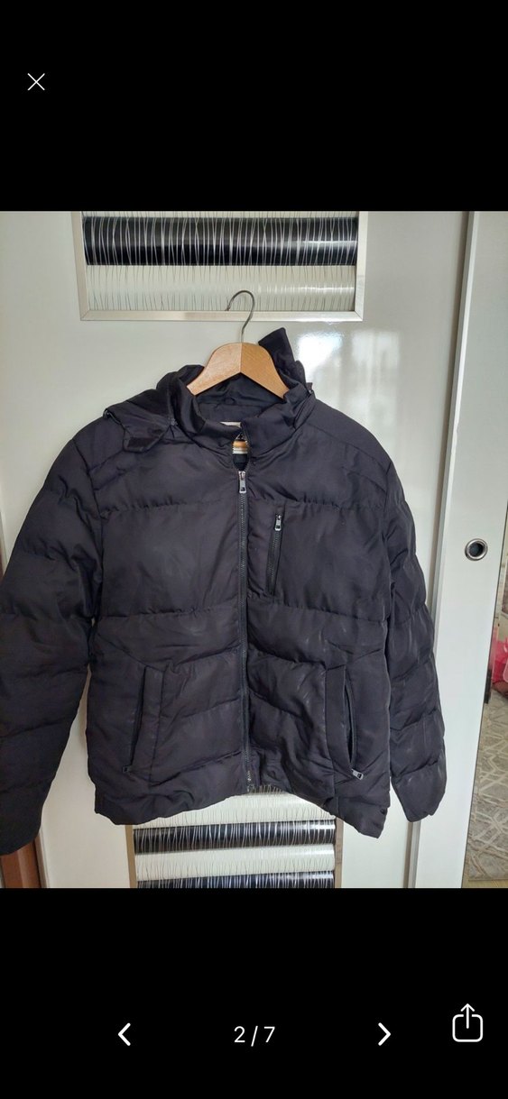 Erkek Siyah Kapitone Kışlık Mont - Görsel 2