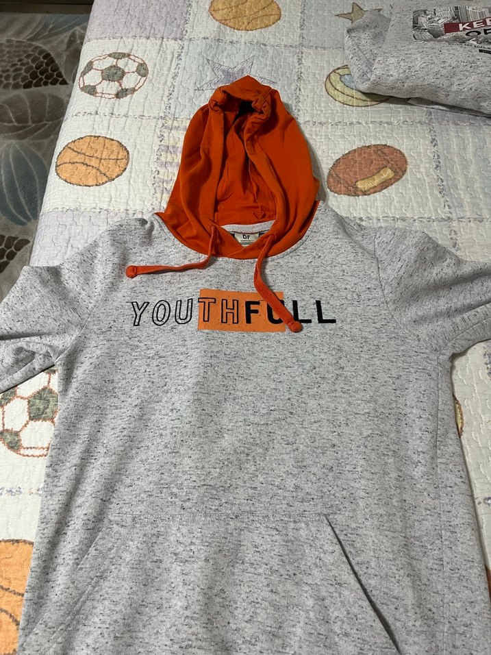 Gri Kapüşonlu erkek defacto 2 adet Sweatshirt - Görsel 3