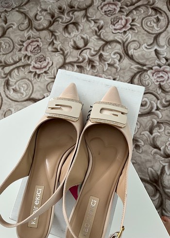 Bej Tokalı Stiletto Topuklu Kadın Ayakkabı - Görsel 5