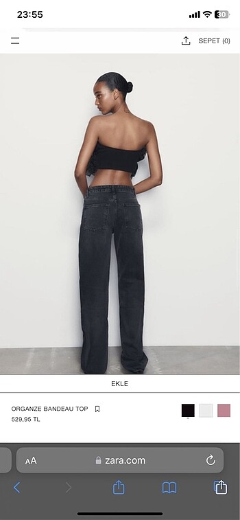 s Beden siyah Renk Zara crop