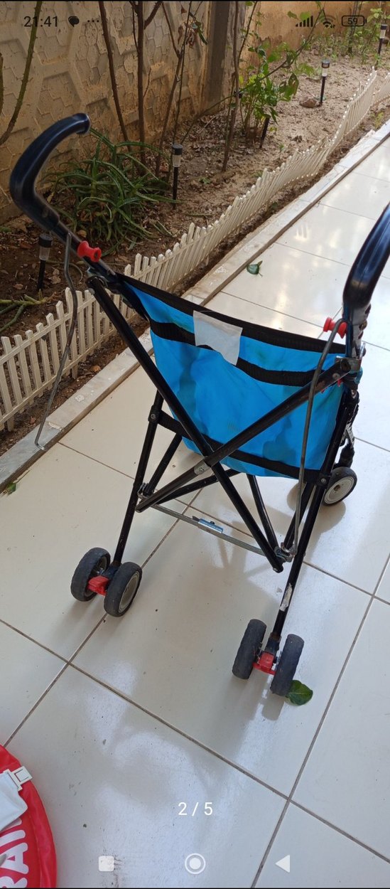 Renkli Mavi Bebek Arabası - Görsel 4