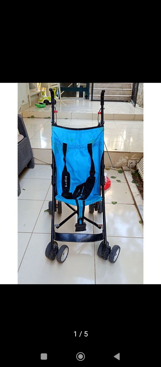 Renkli Mavi Bebek Arabası - Görsel 5