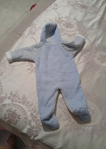 Gri Nakışlı Erkek Bebek Triko Tulum - Görsel 5