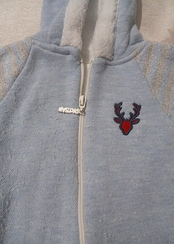 Gri Nakışlı Erkek Bebek Triko Tulum - Görsel 2