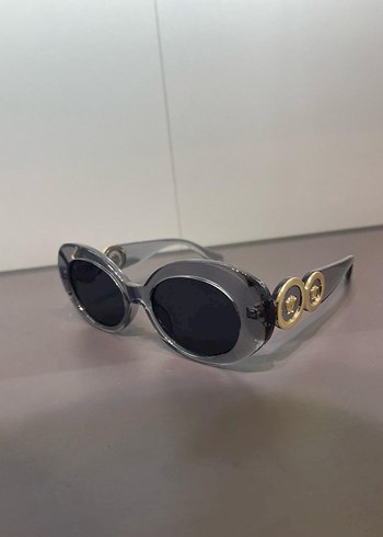  Beden Versace | Transparan Şeffaf Gri Oval Güneş Gözlüğü