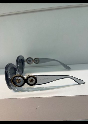 Versace Versace | Transparan Şeffaf Gri Oval Güneş Gözlüğü