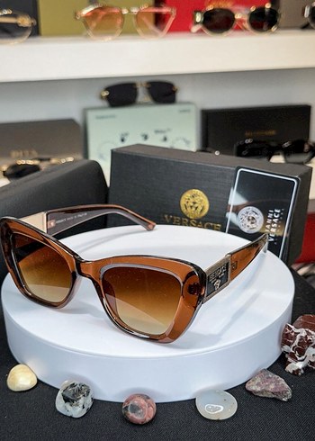 Versace | Cat Eye Kahverengi Transparan Çerçeveli Güneş Gözlüğü - Görsel 2