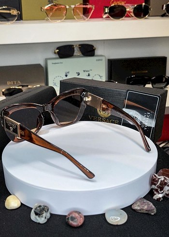 Versace | Cat Eye Kahverengi Transparan Çerçeveli Güneş Gözlüğü - Görsel 3