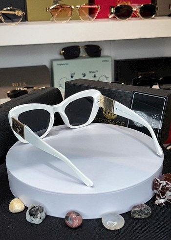 Versace | Beyaz Cat Eye Güneş Gözlüğü - Görsel 3