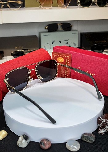 Cartier Pilot Model Siyah Güneş Gözlüğü - Görsel 2