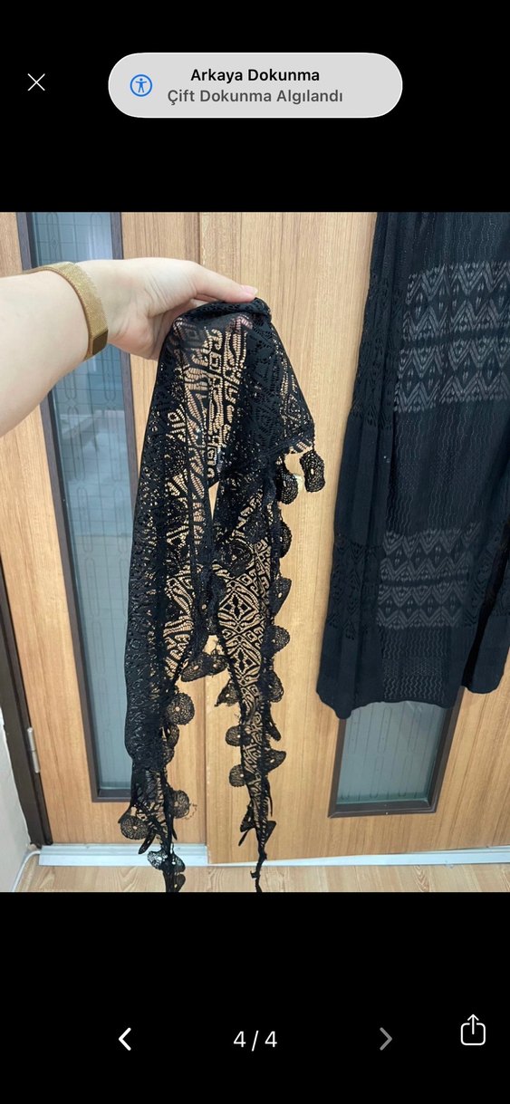 Fularlı Bohem Uzun Yelek / Fileli Hırka - Görsel 5