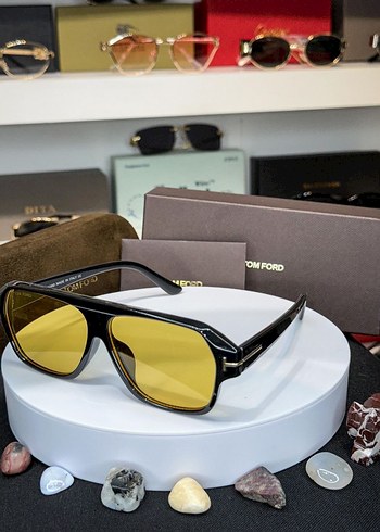 Tom Ford Sarı Camlı Retro Style Güneş Gözlüğü - Görsel 2
