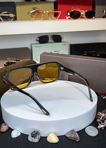Tom Ford Sarı Camlı Retro Style Güneş Gözlüğü - Görsel 3
