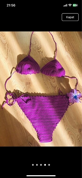 s Beden turkuaz Renk El örgüsü bikini takımı / mint yeşili