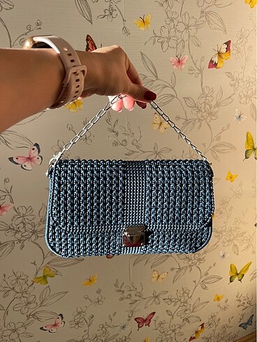 Lacivert Zincir Askılı Çanta / baget / çapraz / clutch / kol / e