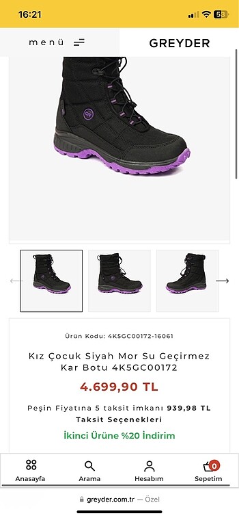 35 Beden siyah Renk Çocuk bot