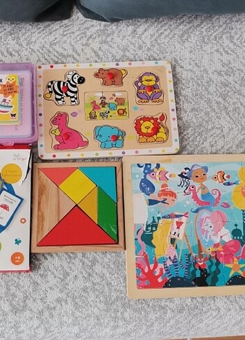 Fisher Price Eğitici ahşap oyuncaklar ve kartlar