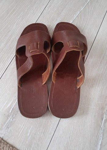 Kahverengi Deri Erkek Sandalet - Görsel 2