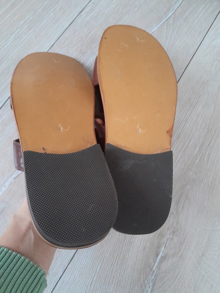 Kahverengi Deri Erkek Sandalet - Görsel 4