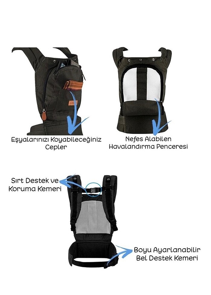 Ergo mom ergonomik bebek kanguru 4-15 kg - Görsel 2