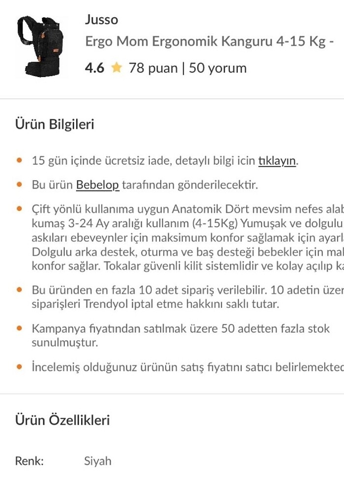 Ergo mom ergonomik bebek kanguru 4-15 kg - Görsel 4