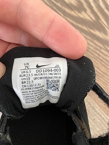 23 Beden siyah Renk Nike Spor ayakkabı