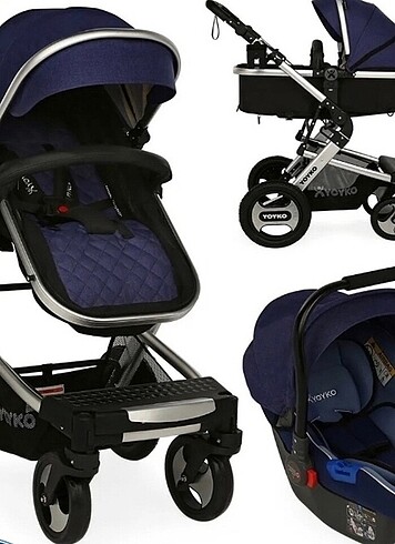 9- 18 kg Beden lacivert Renk Yoyko 3in 1 travel sistem bebek arabası