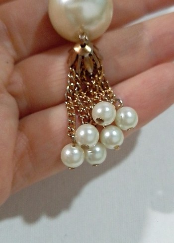 Bej Püsküllü İnci Kadın Charm - Görsel 2