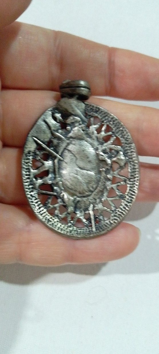 VİNTAGE Koyu Kahverengi Boncuk İşlemeli Bohem Kadın Kolye Ucu - Görsel 3