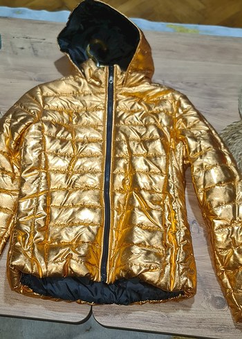 Diğer Parlak Bakır Renk Kısa Kadın Kışlık Mont