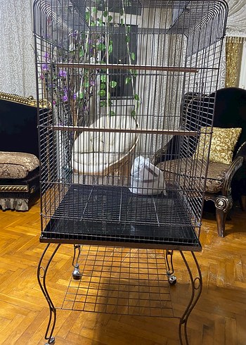 Beden Jako,Sultan papağanı Gri Kuş Kafesi Tekerlekli Standlı