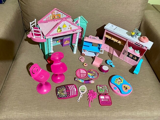 Barbie Üç set bir arada kız çocuk oyuncak seti