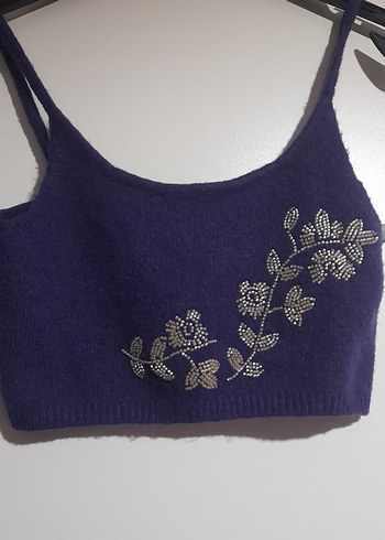 Mor Nakışlı Mini Bohem Bralet tiriko - Görsel 4